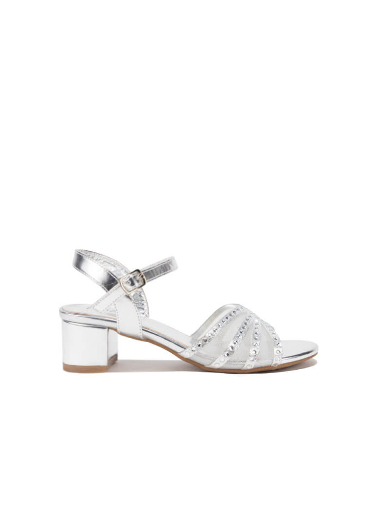 Sandales à talon à strass